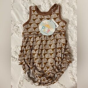 Little Sleepies Play Rust Rainbows Outfit Romper - brand new with tags